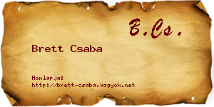 Brett Csaba névjegykártya
